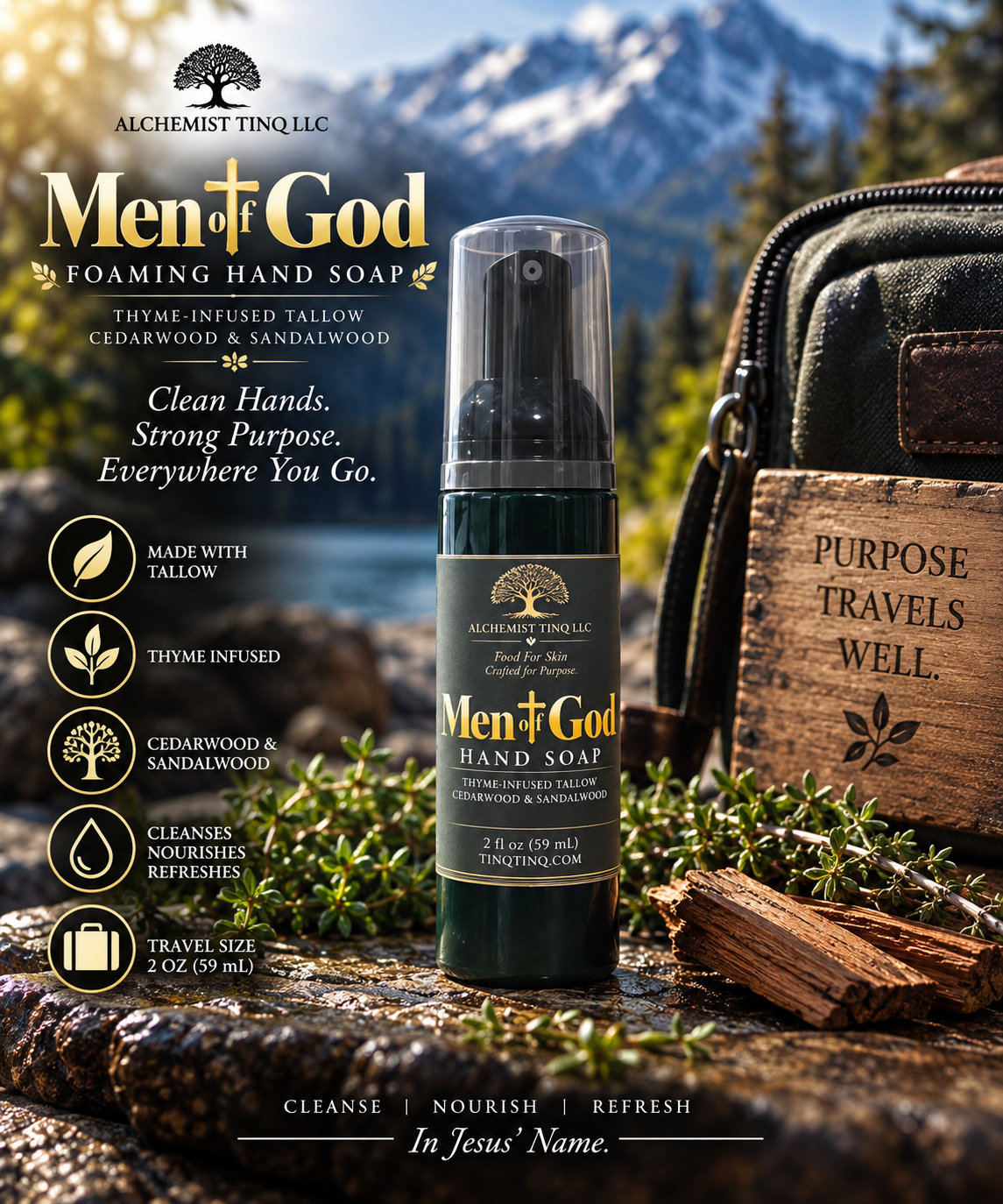 Man Of God Foam Hand Soap Travel Size