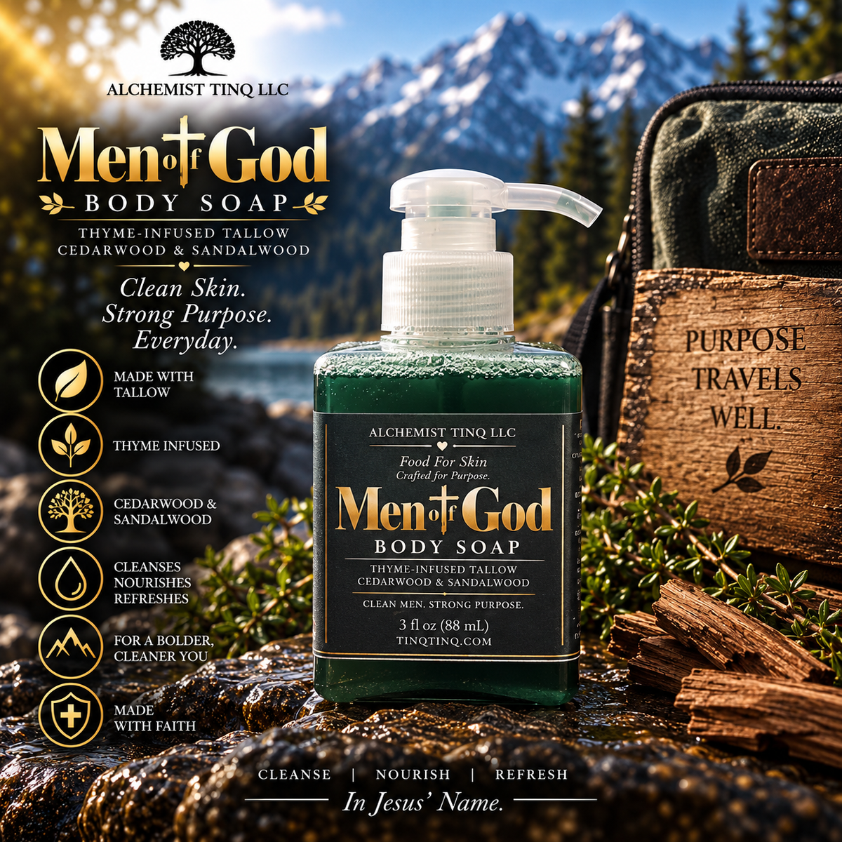 Man Of God Body Soap Travel Size