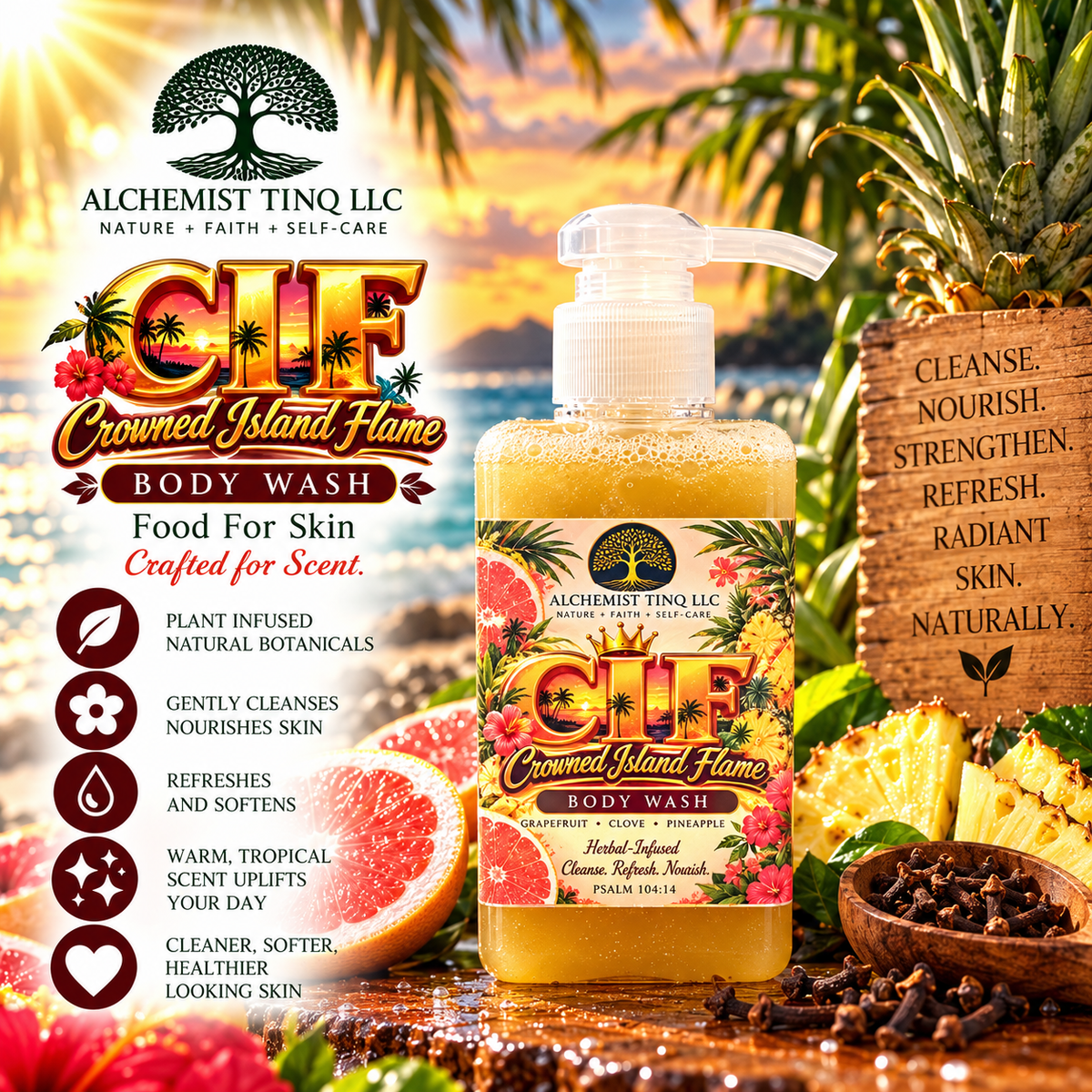 Crowned Island Flame (CIF) Body Wash Travel Size